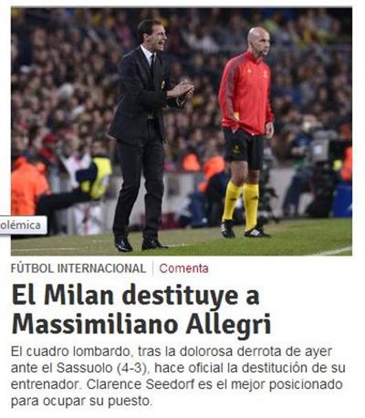 Su El Mundo Deportivo la notizia di Allegri 